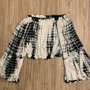 Forever 21 Tie-Dye Off the Shoulder Flowy Arm Top